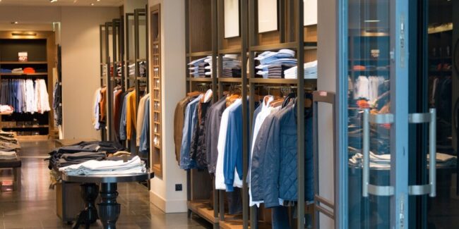 Una tienda de ropa Descripción generada automáticamente con confianza media